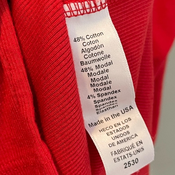 Michael Stars Coco One Shoulder Ultra Ribbed Knit Midi Dress Size M Salsa Red - Picture 13 of 15